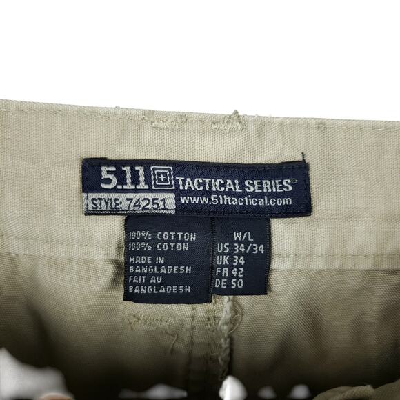 5.11 Tactical Pants Men's 34x34 Taclite Pro Ripstop Cargo Tactical 74251 Tan - Picture 7 of 16